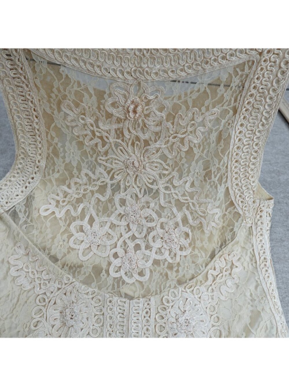 Sue Wong Women's Dress 12 Ivory Cream Lace Nocturne Sheath Cocktail Wedding - Picture 10 of 13